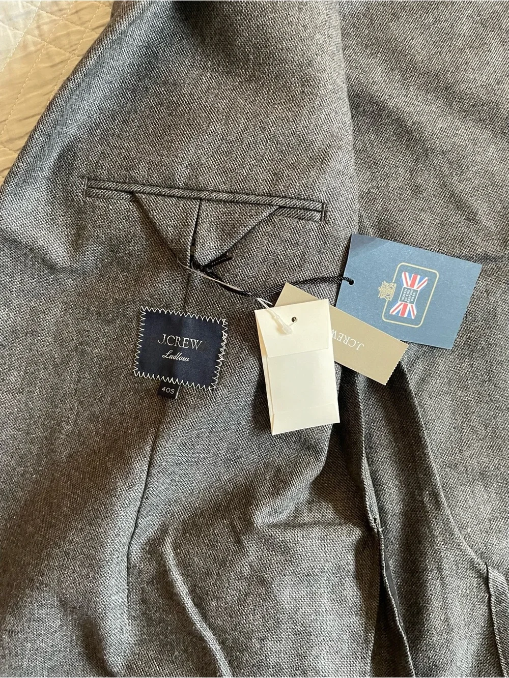 J. CREW Ludlow Slim-fit suit jacket in English cotton-wool blend Charcoal 40 S